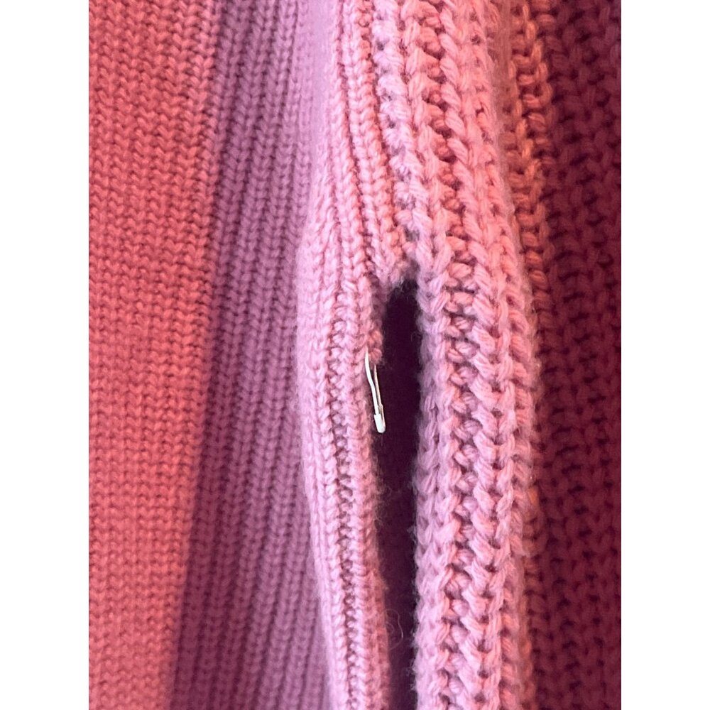 Staud Aura Pink Knit Sweater Balloon Sleeves Womens XL Soft Wool & Cotton Blend - Picture 5 of 14